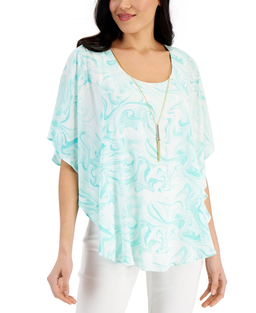 Blusa estilo poncho biselado