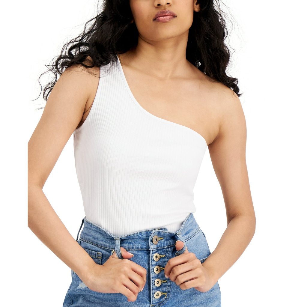 Blusa acanalada de un solo hombro