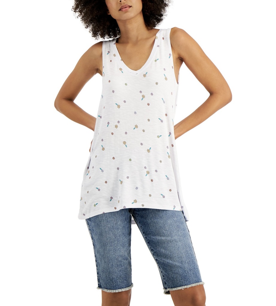 Camiseta sin mangas cuello en V