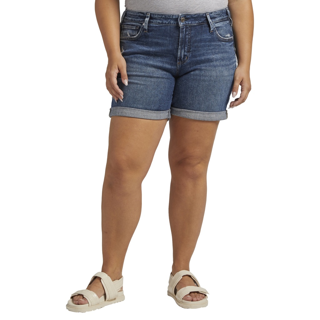 Shorts de mezclilla de tiro medio