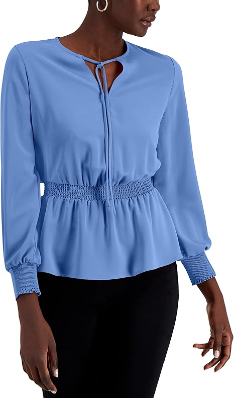 Blusa peplum con manga larga