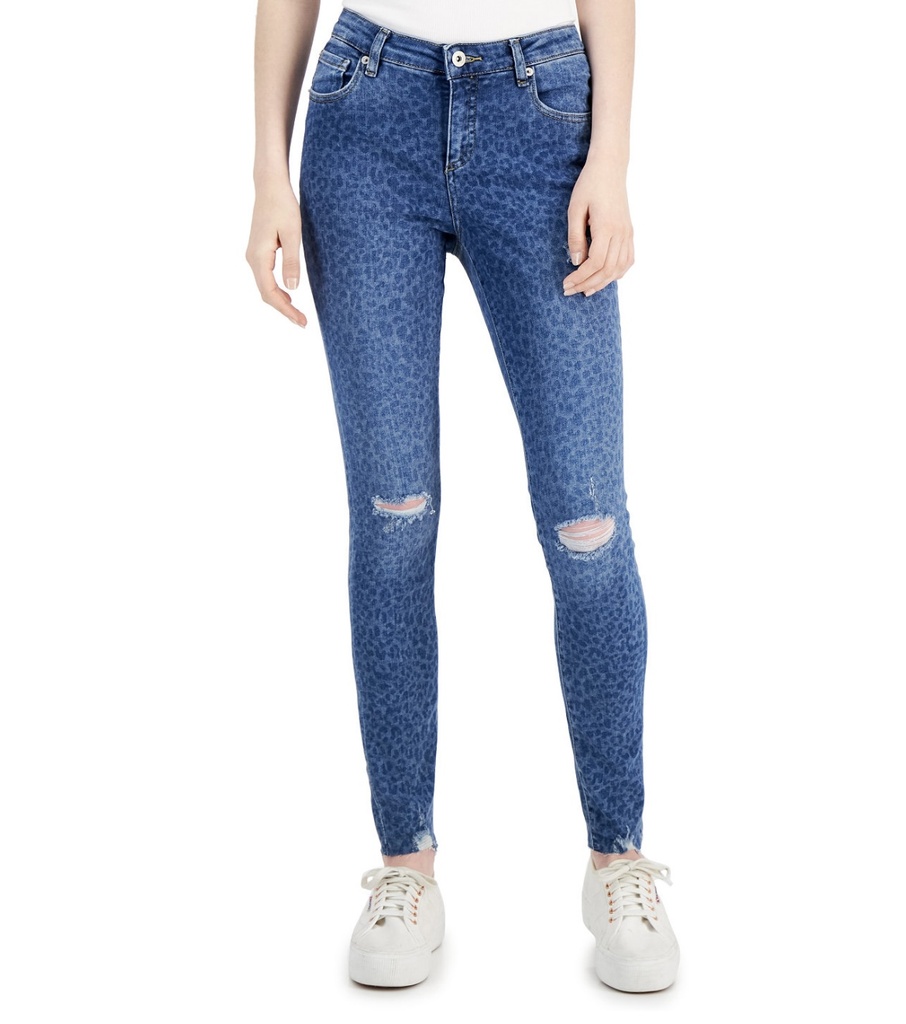 Jeans con estampado de leopardo