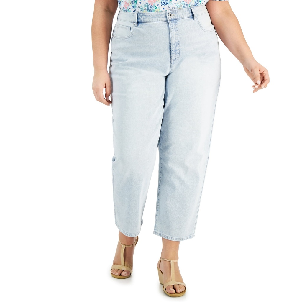 Jeans mom recto de tiro alto