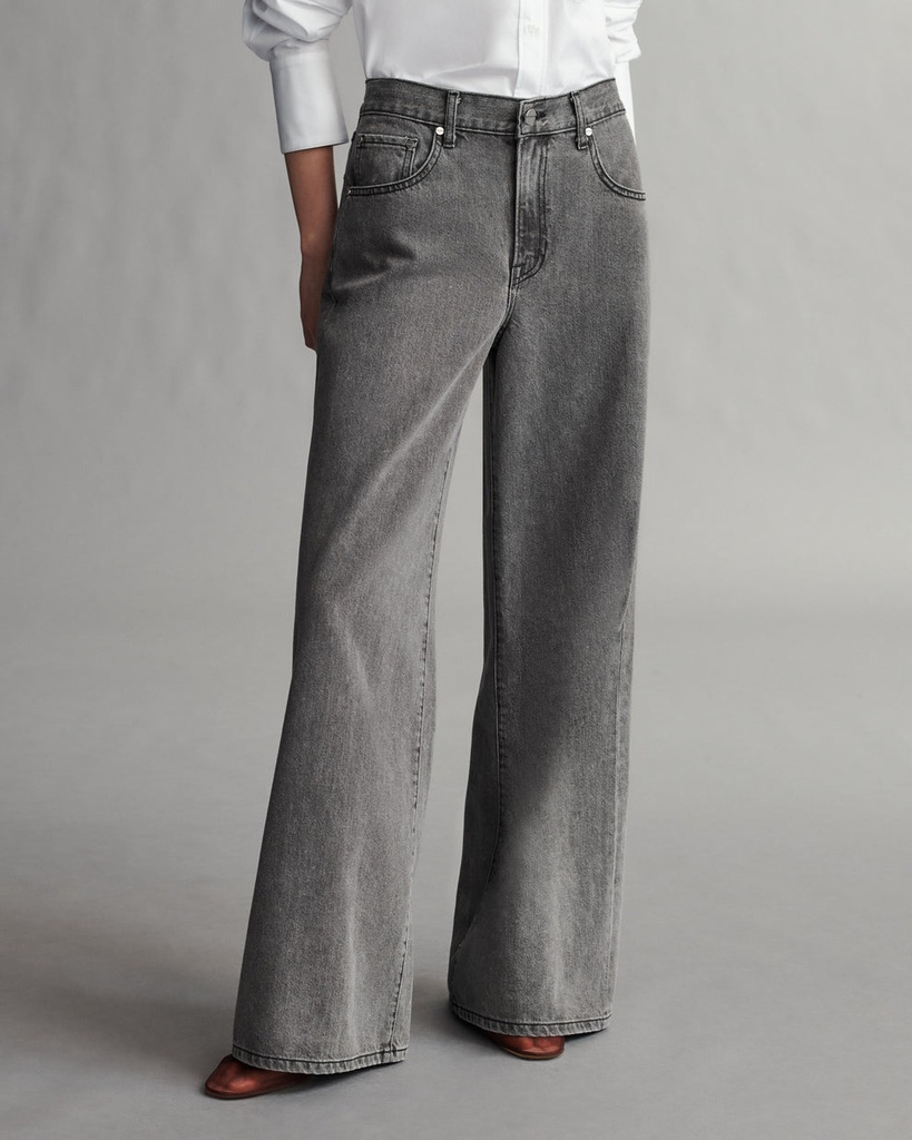 Jeans de pierna ancha de tiro alto