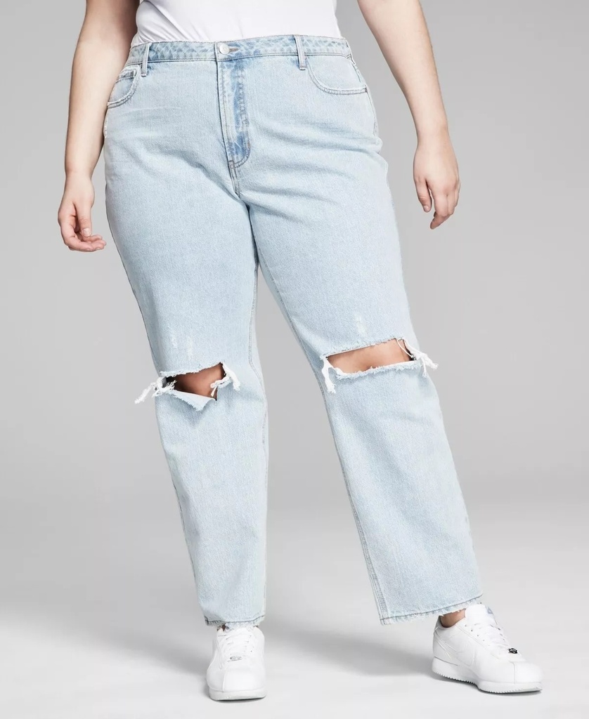 Jeans de mezclilla de corte recto