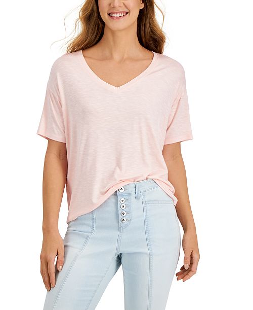 Camiseta cuello en v manga corta