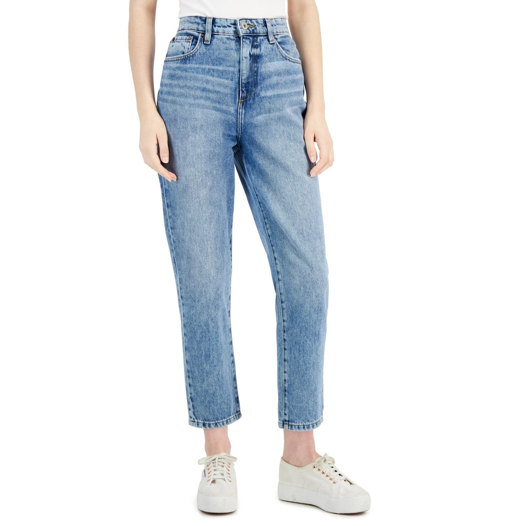 Jeans mom de tiro alto
