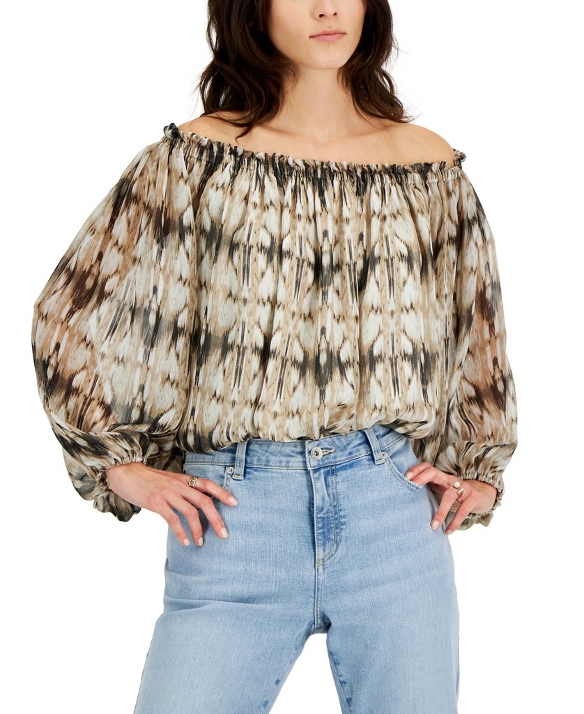 Blusa de chiffon con volantes