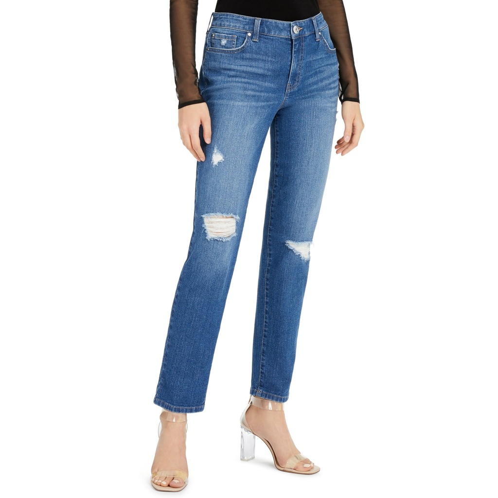 Jeans rectos rasgados