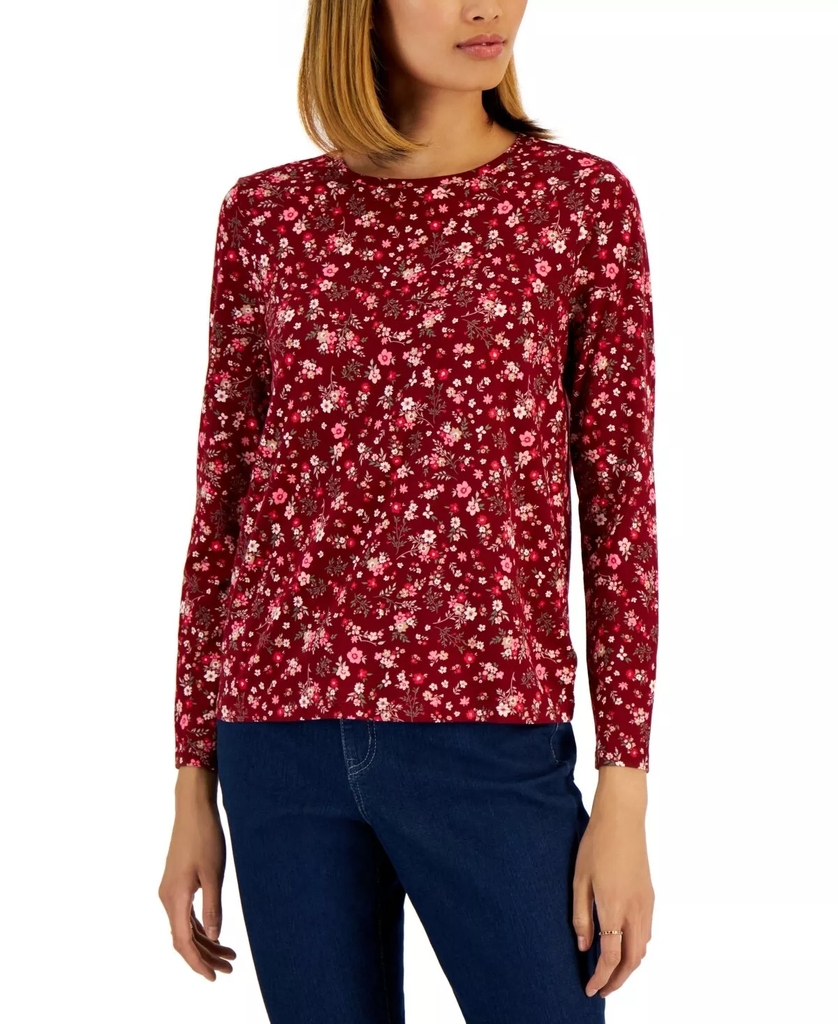 Blusa floral de manga larga