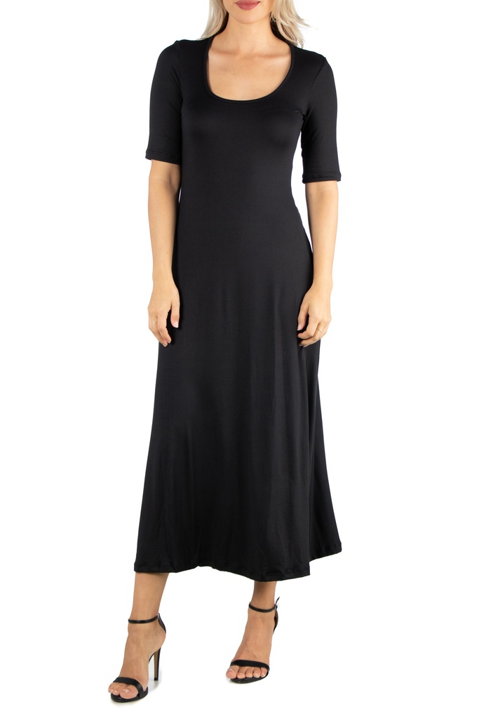 Vestido maxi con manga corta