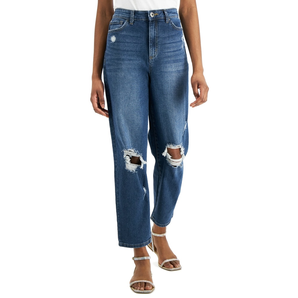 Jeans rectos desgastados