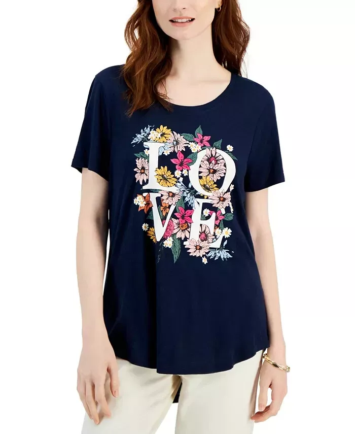 Tshirt de manga corta floral Love