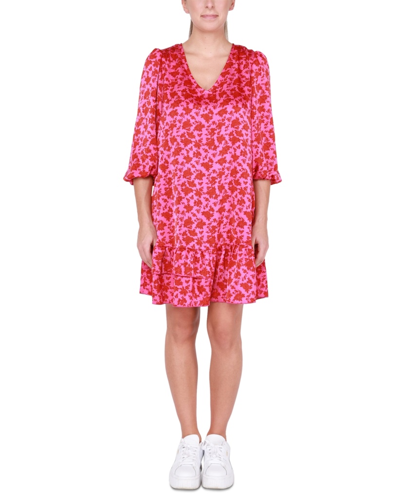 Vestido de manga 3/4 de satèn