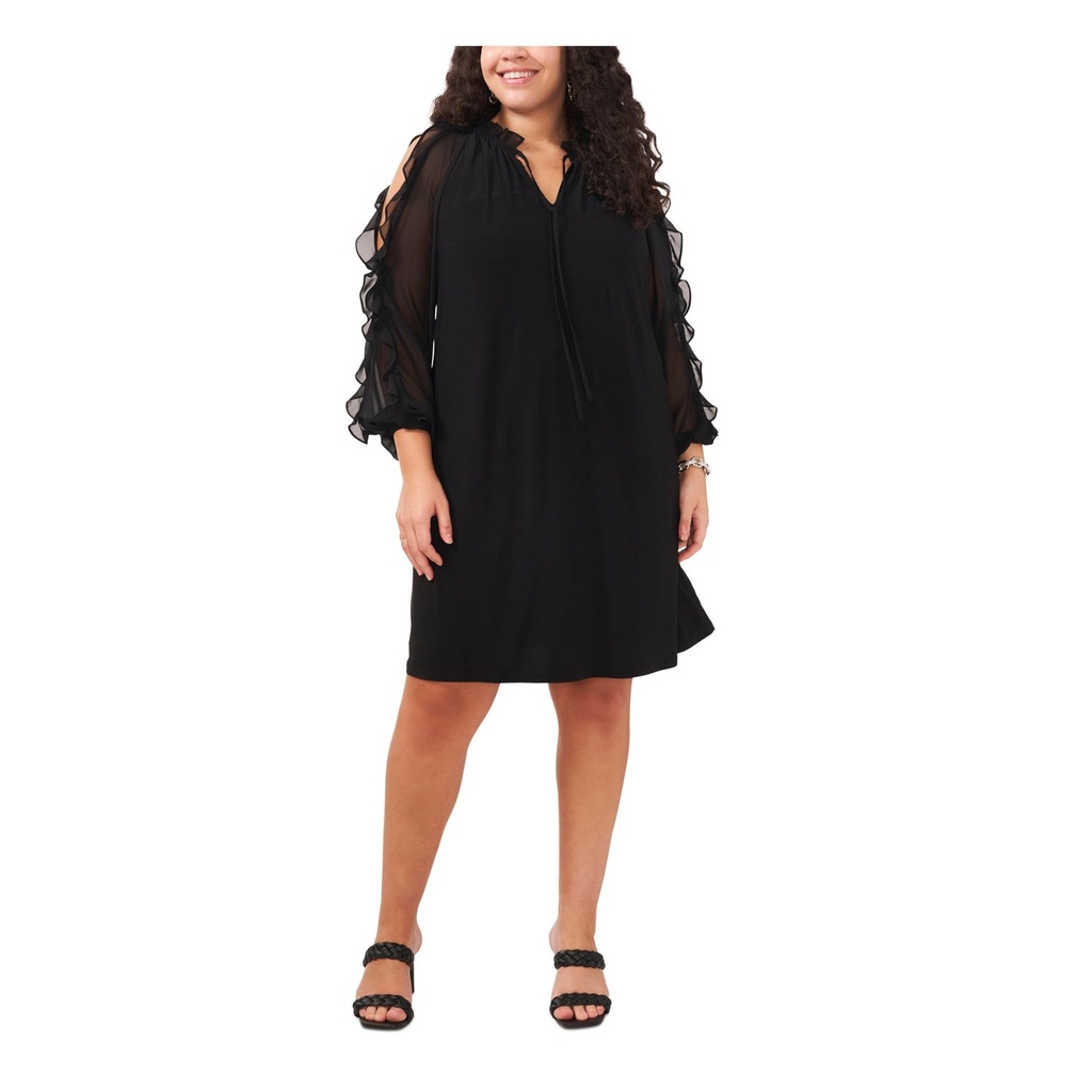 Vestido con mangas de chiffon