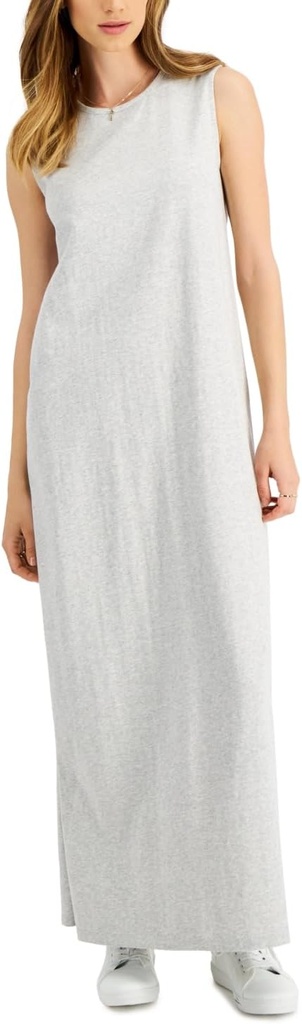 Vestido liso cuello redondo