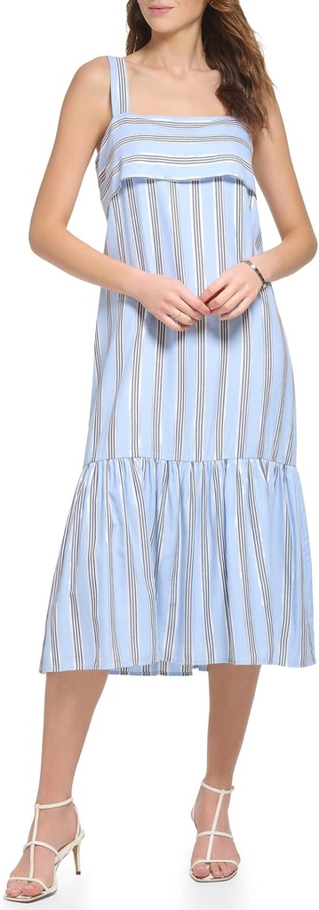 Vestido de rayas metalizadas