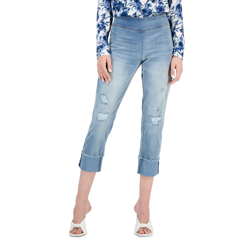 Jeans recto sin cierres ripiado