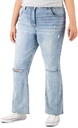 Jeans flare de tiro alto rasgados