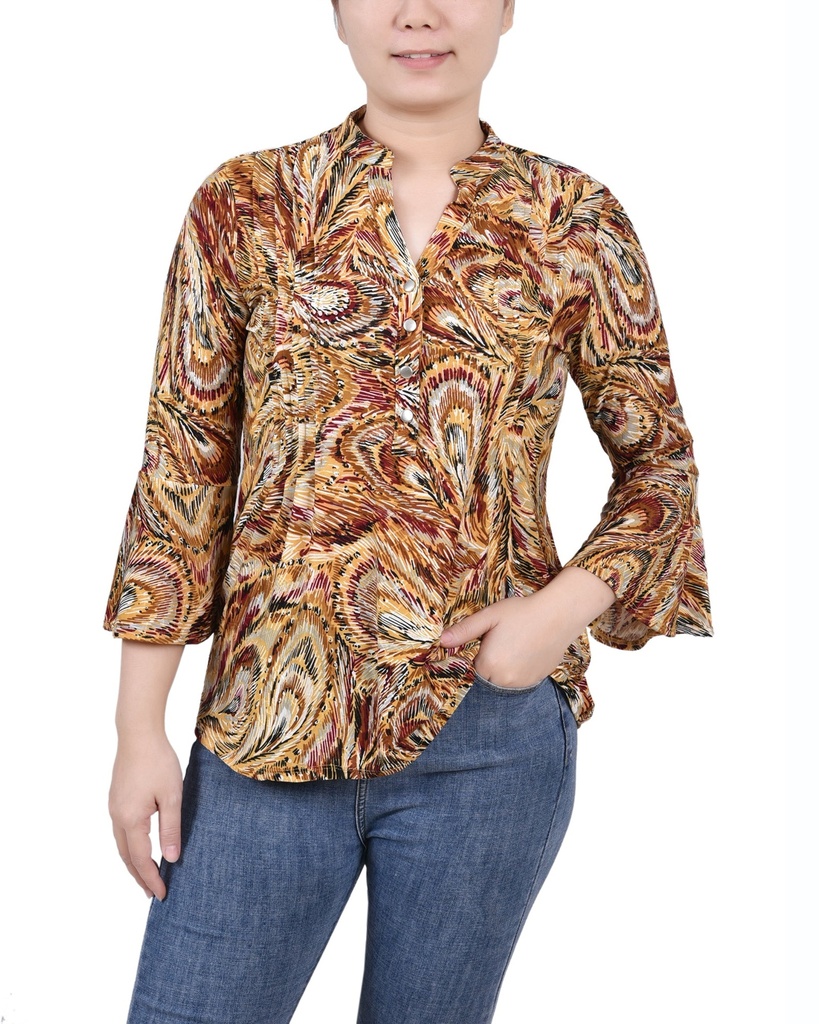 Blusa de mangas 3/4 acampanadas