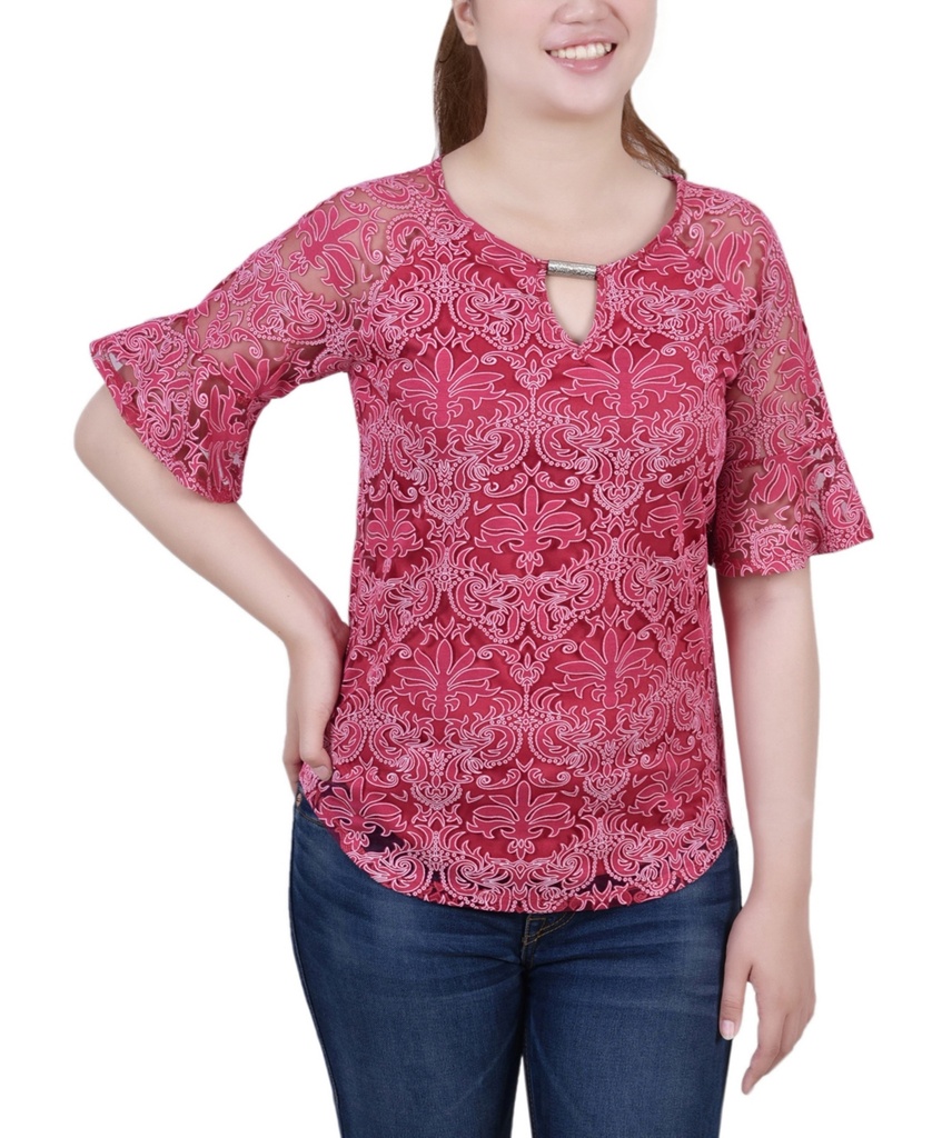 Blusa con estampado de encaje