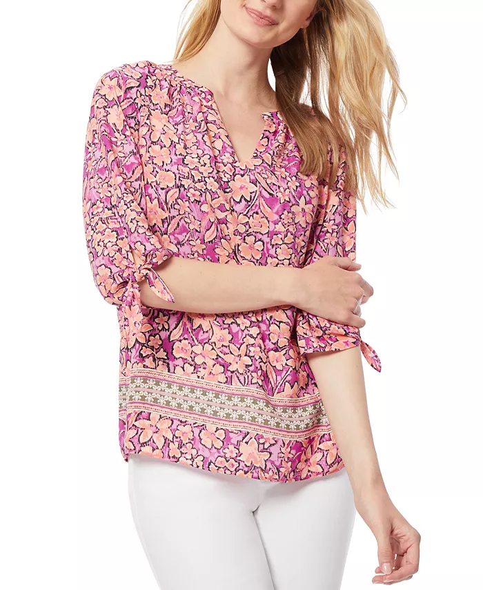 Blusa mangas atadas estampado floral
