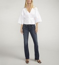 Jeans slim boot de tiro alto