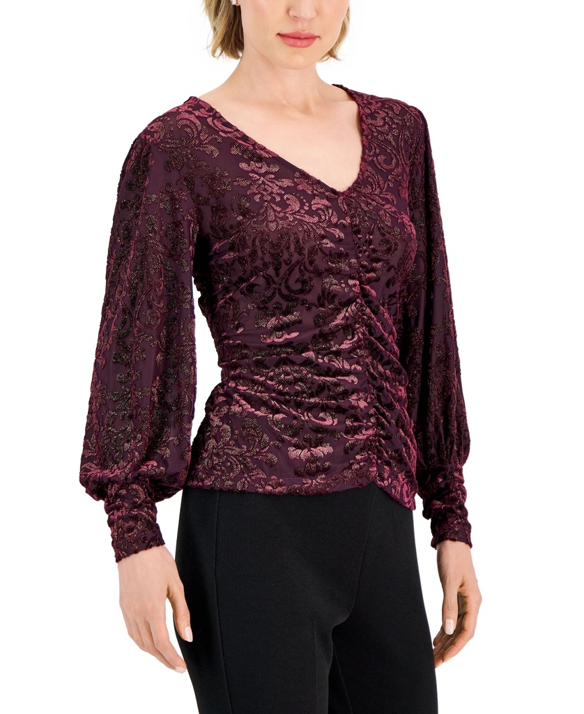 Blusa de terciopelo fruncido
