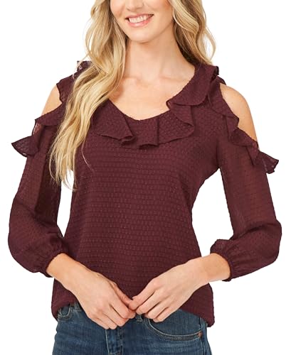 Blusa con volantes de hombro descubierto
