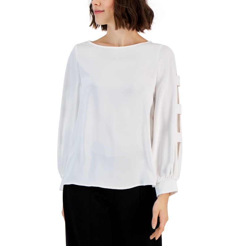 Blusa manga larga con recortes