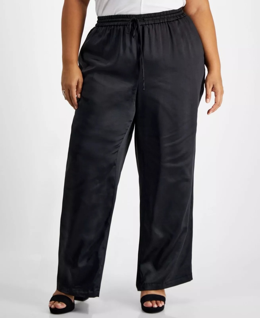 Pantalón de pierna ancha de satén
