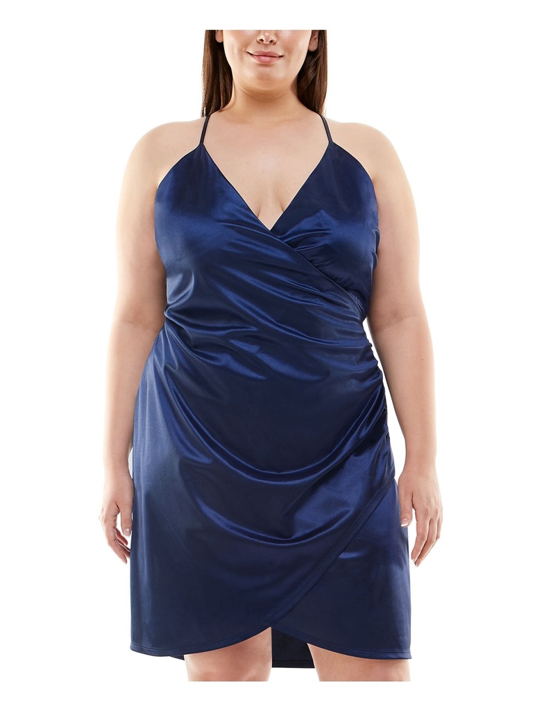 Vestido de satén traslapado