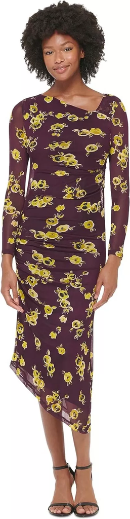 Vestido ajustado de malla estampada