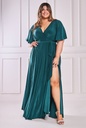 Vestido cruzado con mangas con vuelo