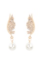 Aretes de pluma con diamantes
