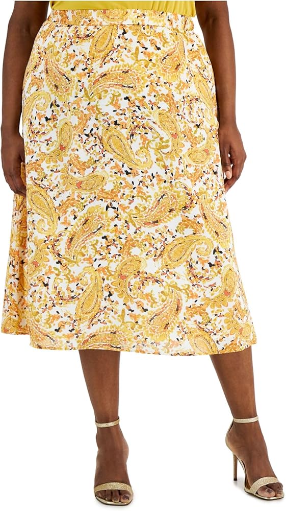Falda midi corte A de cachemir