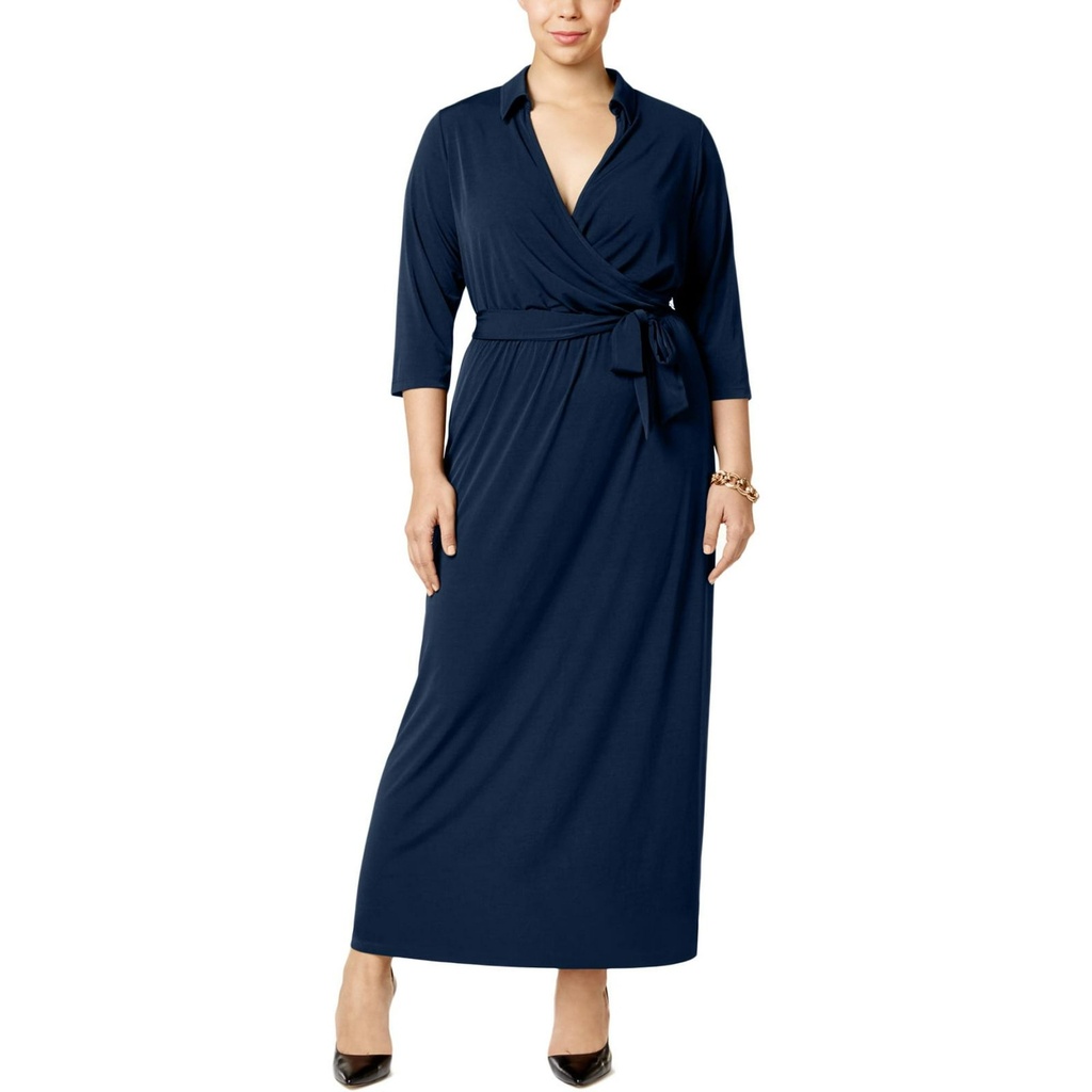 Maxi vestido tipo camisero