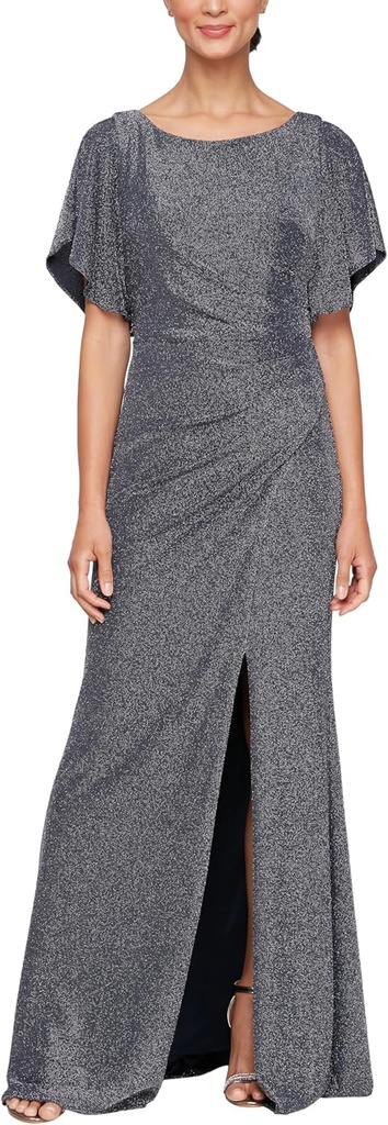 Vestido de fiesta brillante y fluido