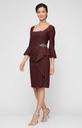 Vestido drapeado con escote cuadrado