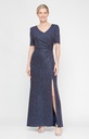Vestido metalizado con escote cruzado