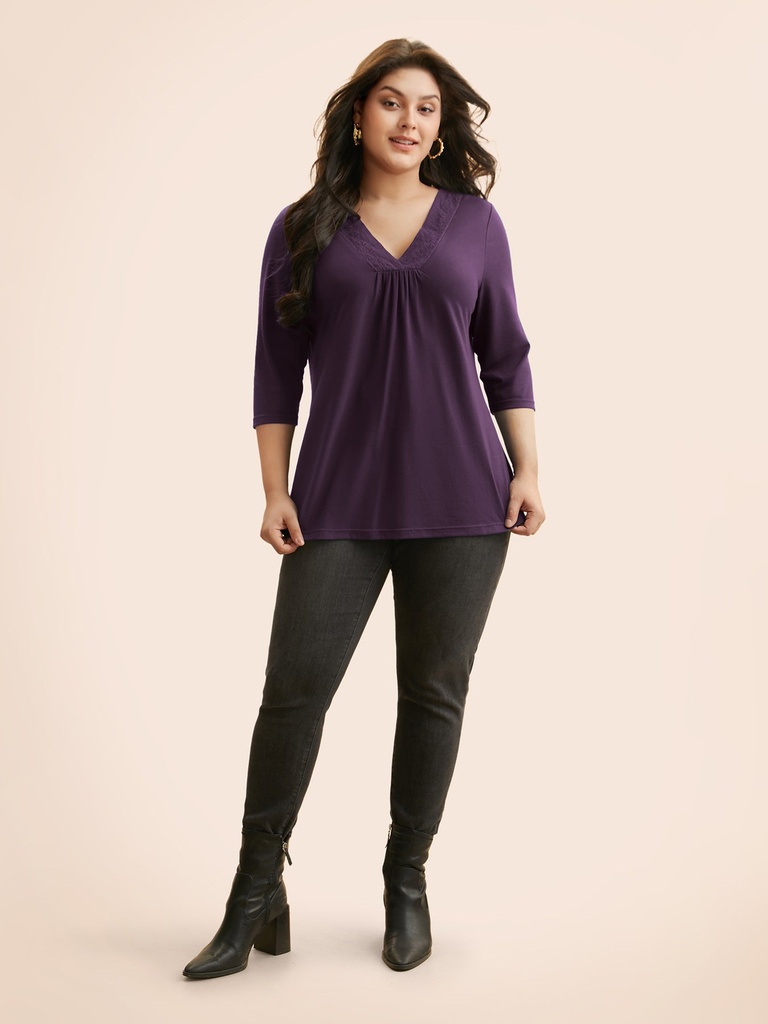 Blusa con bordado de Patchwork