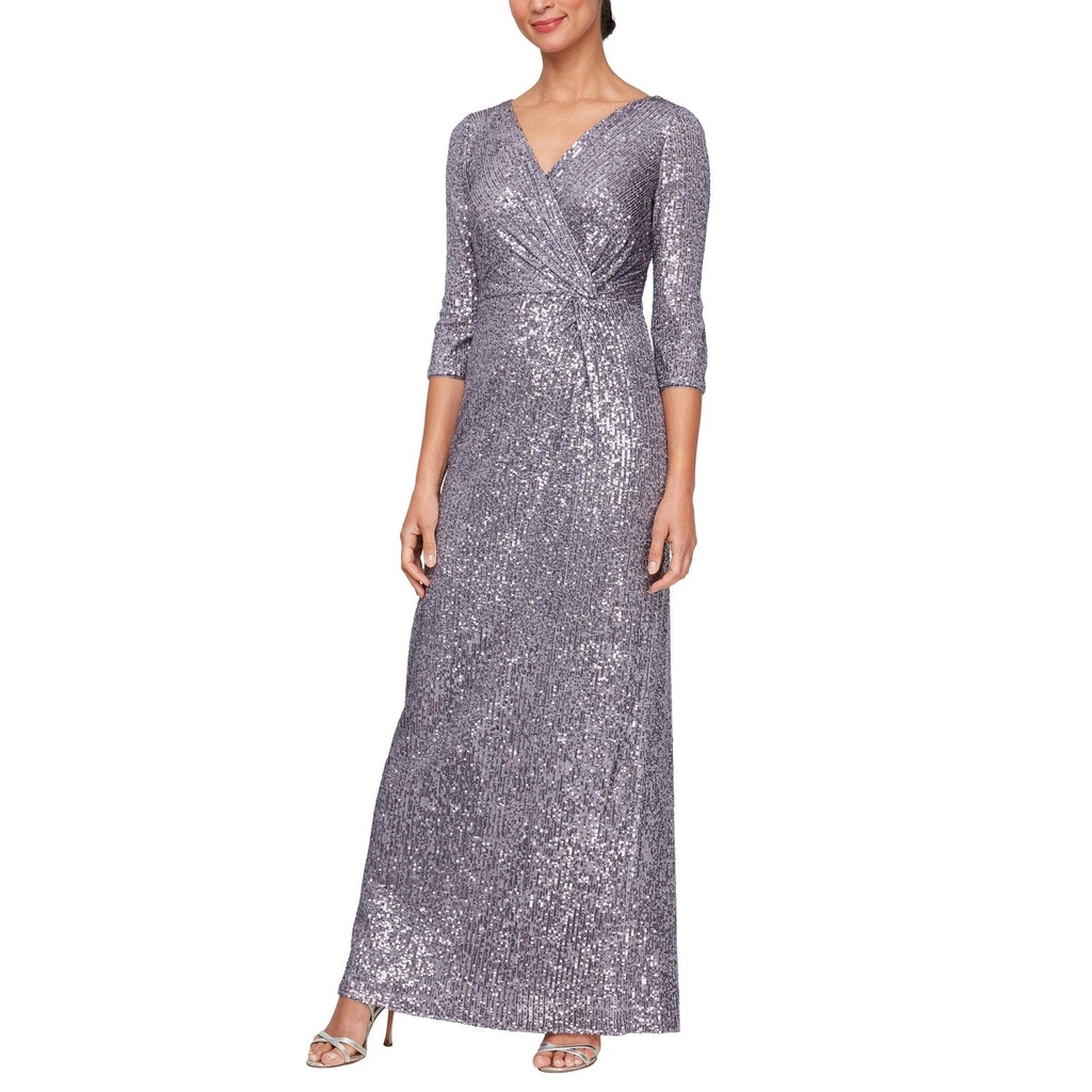 Vestido de lentejuelas y escote en V