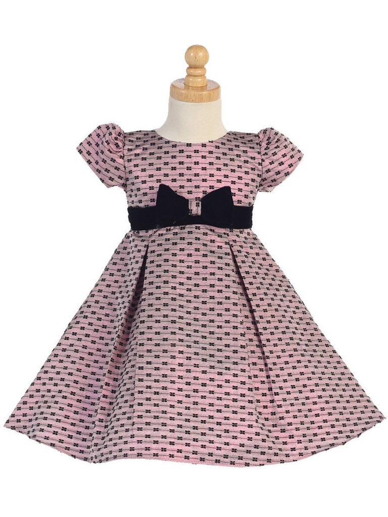 Vestido de fiesta con lazos y jacquard