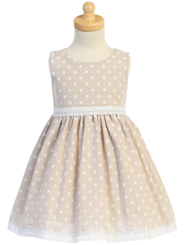 Vestido de lunares con ribete de encaje