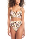 Top de bikini con aro animal print