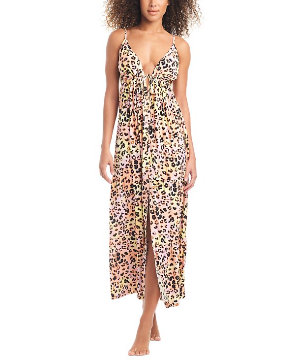 Vestido largo playero con Animal print