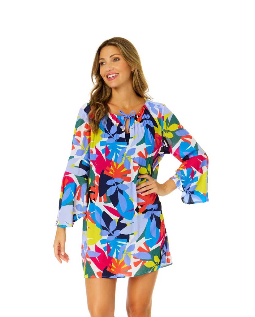 Túnica de playa estampado tropical