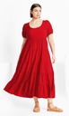 Vestido maxi liso de capas Mila