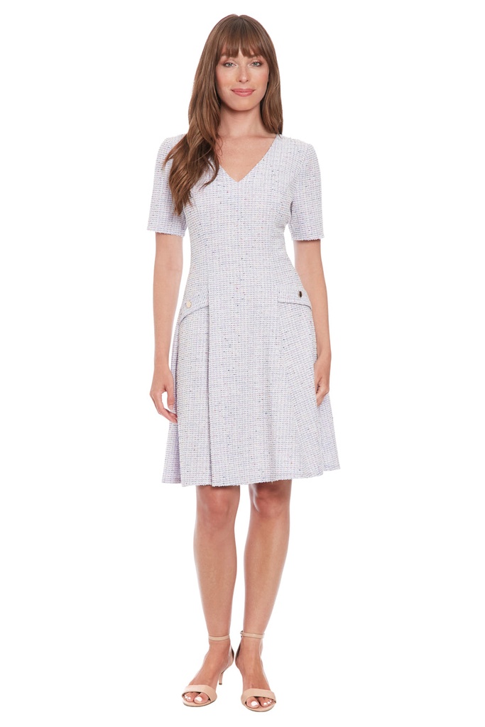 Vestido con bolsillos de bouclé Hanna