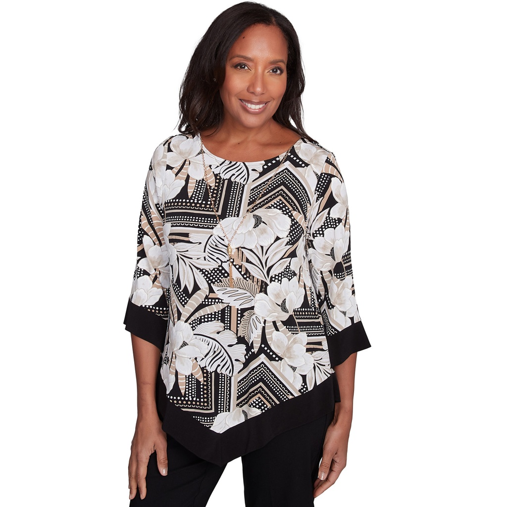 Blusa de geométrico vertical con collar (copia)